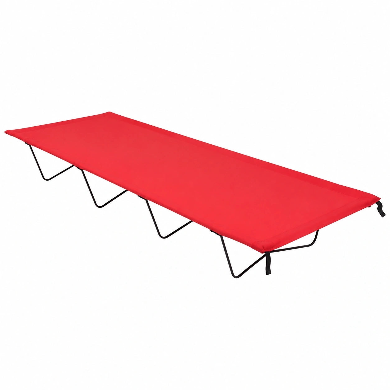 Kompaktes Klappbett für Camping und Garten, 180x60x19 cm, Stahlrahmen, Rot