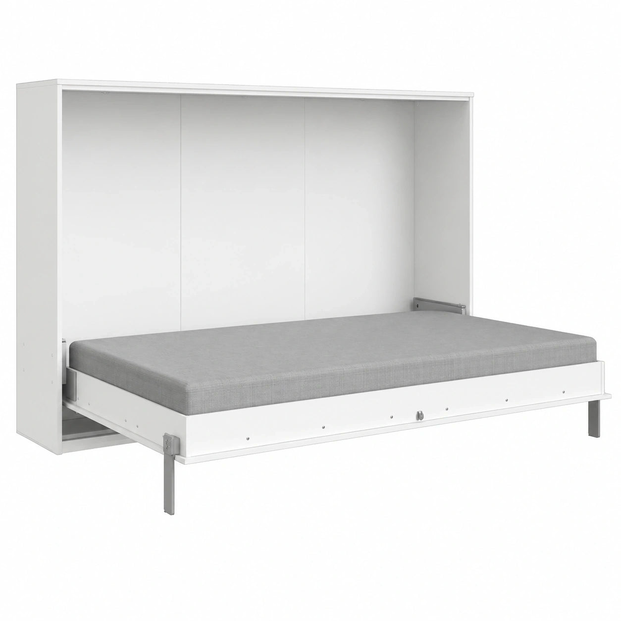 Lomadox Klappbares Schrankbett 120x200 cm Weiß mit Lattenrost