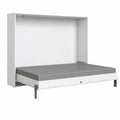 Platzsparendes Klappbett 140x200 cm Weiß mit Lattenrost für Jugend- und Gästezimmer
