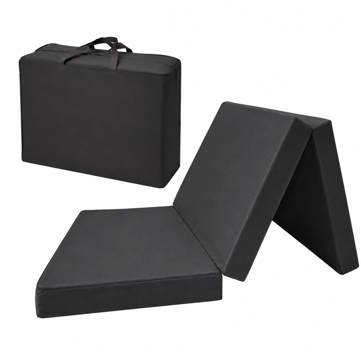 Faltbare Gästematratze 80x200 cm Schwarz mit Transporttasche - Hergestellt in der EU