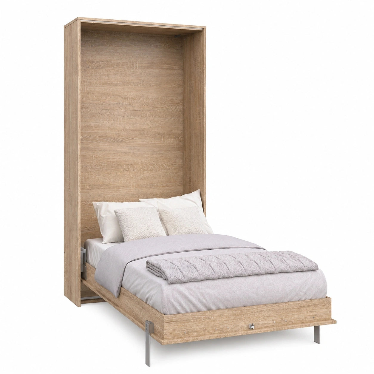 Kompaktes Schrankbett 90x200 cm Eiche mit Lattenrost für Jugendliche & Gäste