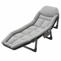 Verstellbare Gartenliege mit Kissen, Klappbarer Liegestuhl für Terrasse und Strand, Tragbares Outdoor-Bett, Grau, 185 x 65 cm