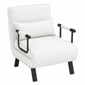 Moderner 4-in-1-Klappstuhl mit verstellbarer Rückenlehne und abnehmbarem Kissen, Schlafsofa in Weiß bis 150 kg belastbar