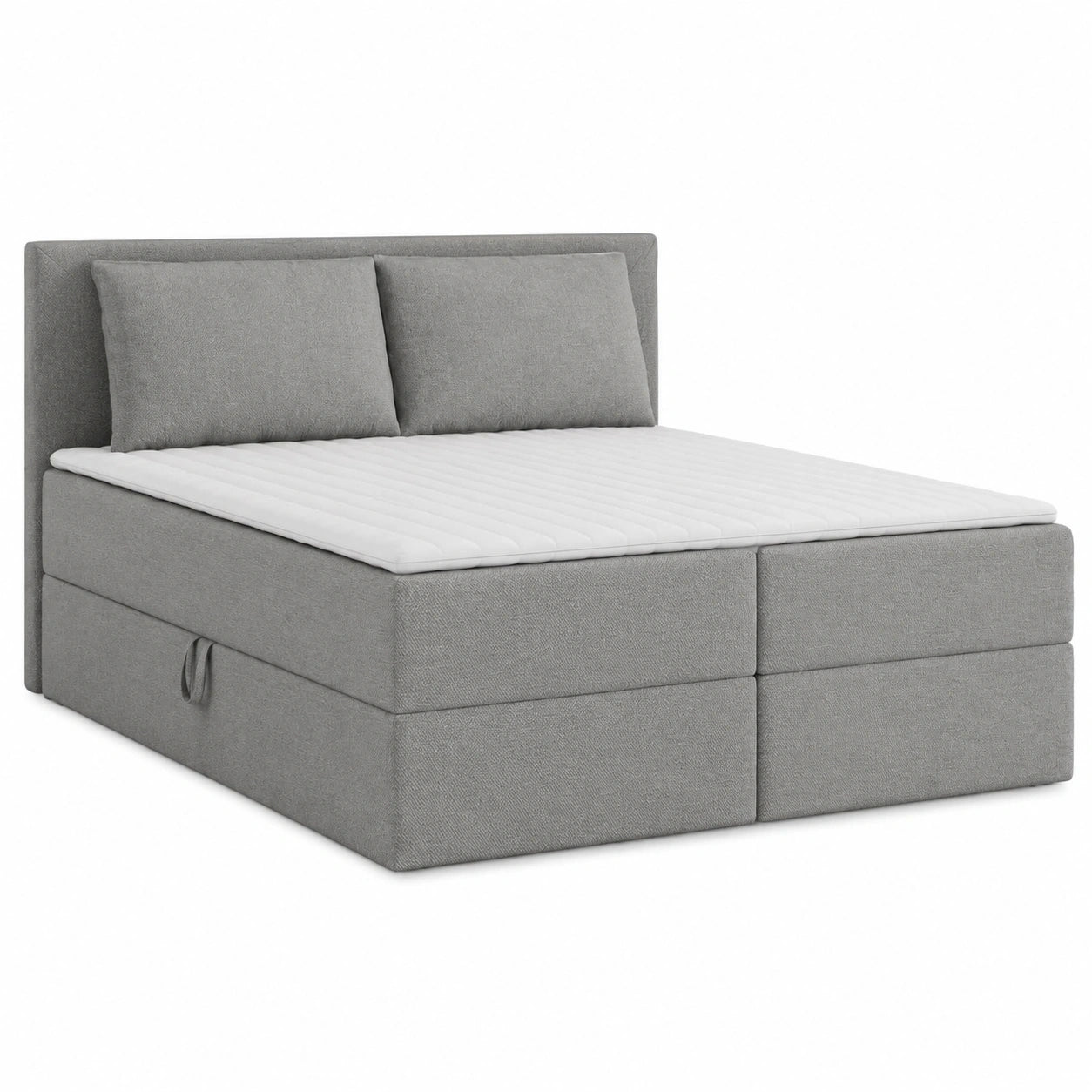 Modernes Boxspringbett mit Stauraum und Komfortmatratze, 160x200 cm, Grau