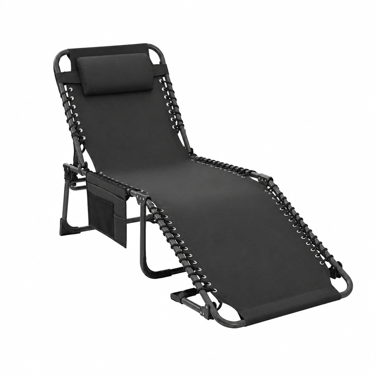 KingCamp Klappbare Gartenliegen 2er Set, Verstellbare Liegestühle mit Kopfkissen für Camping, Strand und Outdoor