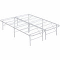 i-flair Faltbares Metallbett 140x200 cm in Weiß – Platzsparendes Gästebett mit robustem Rahmen und Stauraum