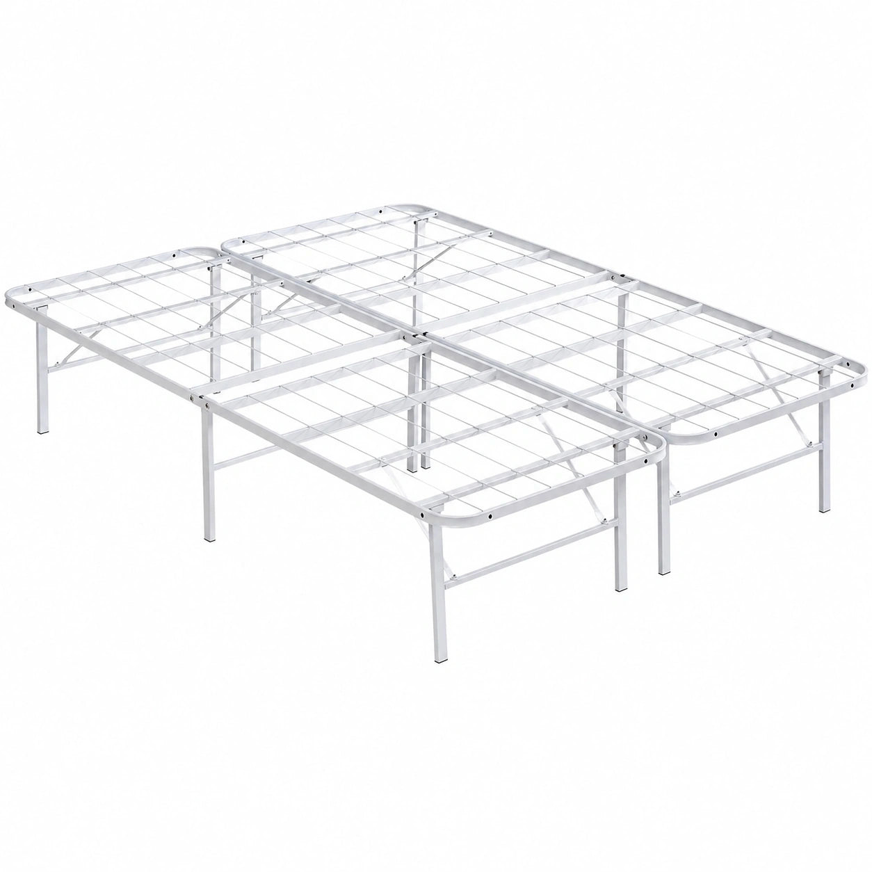 i-flair Faltbares Metallbett 140x200 cm in Weiß – Platzsparendes Gästebett mit robustem Rahmen und Stauraum