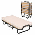 Faltbares Einzelbett 90x200 cm mit Memoryschaummatratze, Stahlrahmen und Rollen, für Gästezimmer und Camping