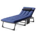 Verstellbare Sonnenliege Klappbar mit Matratze, Belastbar bis 200KG, Ideal für Garten, Balkon und Camping