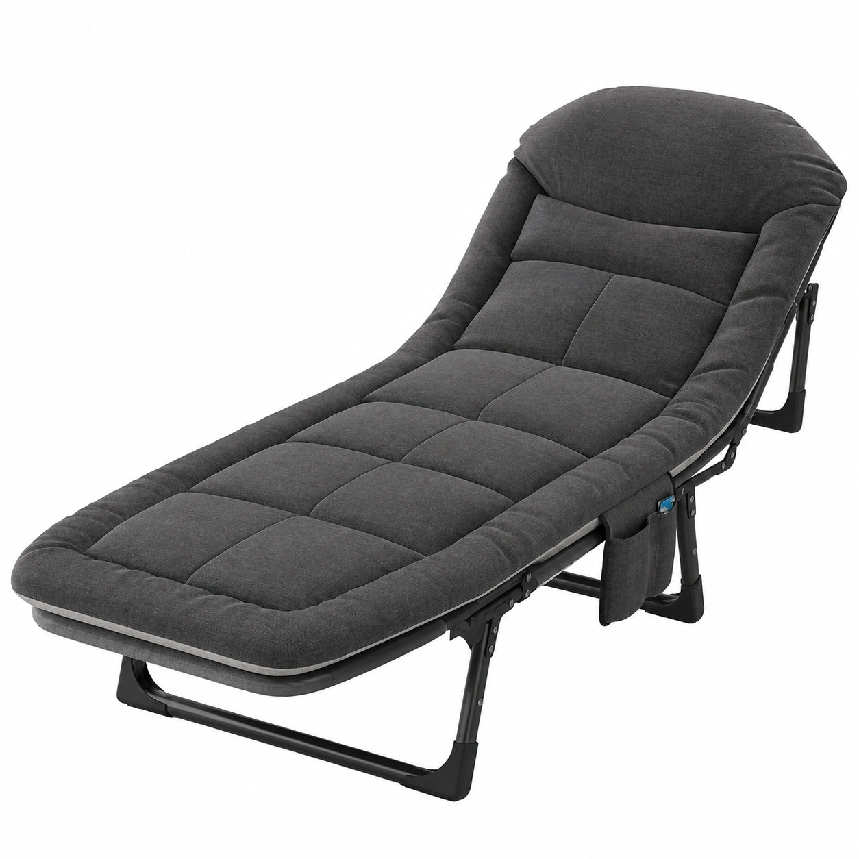 Hochwertiges Klappbares Feldbett, 180x60 cm, Tragbare Campingliege mit Seitentasche, Verstellbar und Stabil für Erwachsene