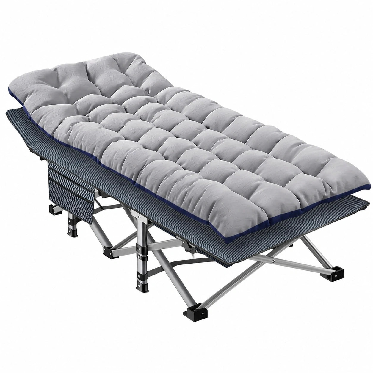 Klappbares Doppel-Campingbett mit 68cm Breite, 400kg Belastbarkeit, inkl. Matratze und Tragetasche