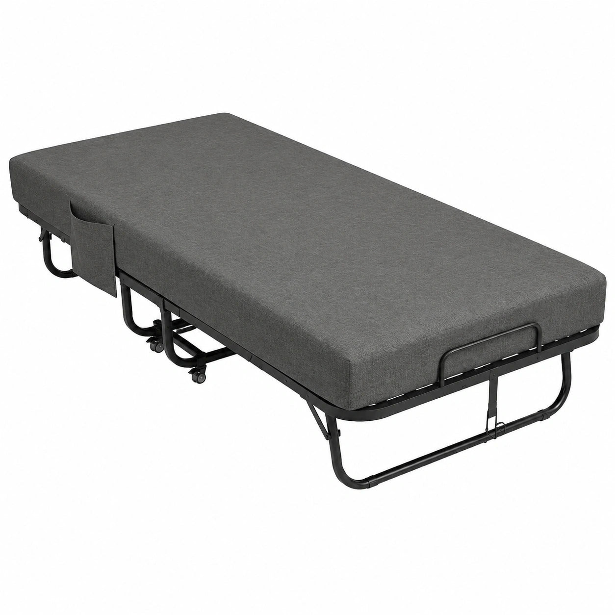 Komfortables VOWNER Klappbett 200x90 cm mit Memory-Schaumstoffmatratze, Robuster Metallrahmen & Räder, Bis 200 kg Tragkraft