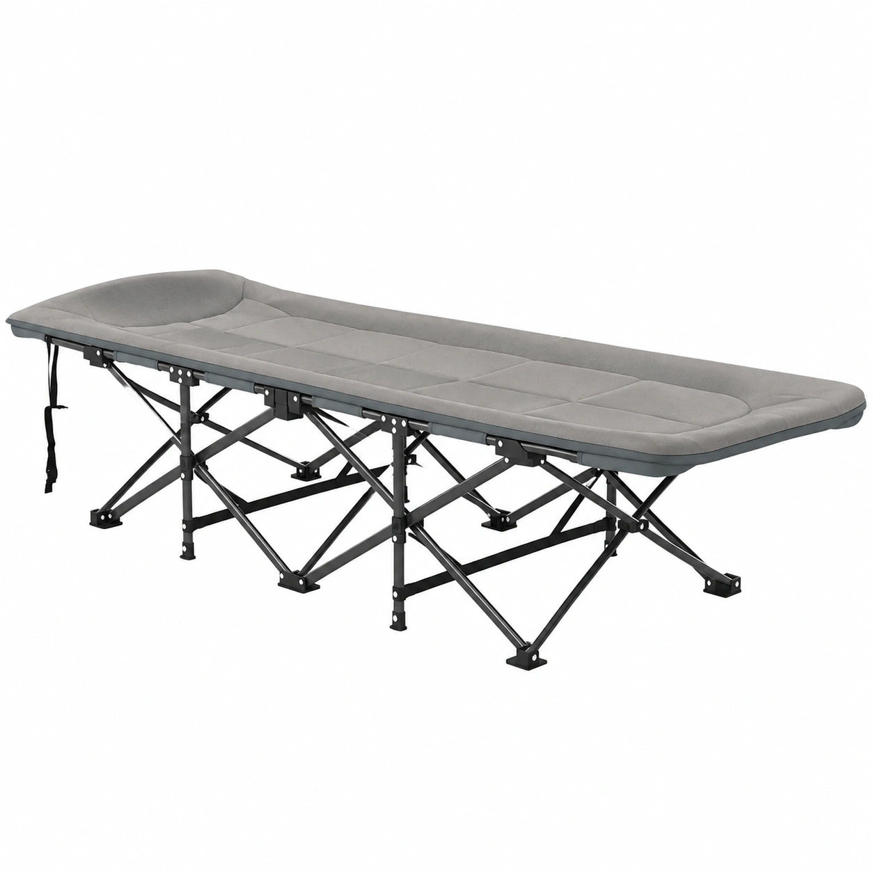 Klapparmes Campingbett mit Matratze und Kissen, 187 cm, Grau