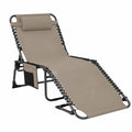 KingCamp Klappbare Campingliege mit verstellbarer Rückenlehne und Kopfkissen, 2er Set Beige, ideal für Garten und Outdoor-Abenteuer