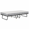 Faltbares Gästebett 90x200cm, mit 13cm Schaumstoffmatratze und Schutzbezug, robust bis 200kg, mit Metallrahmen und Rollen