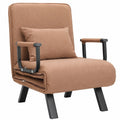 Multifunktionaler 4-in-1 Schlafsessel mit Bettfunktion, Klappsessel und Relaxsessel, belastbar bis 150 kg, Braun