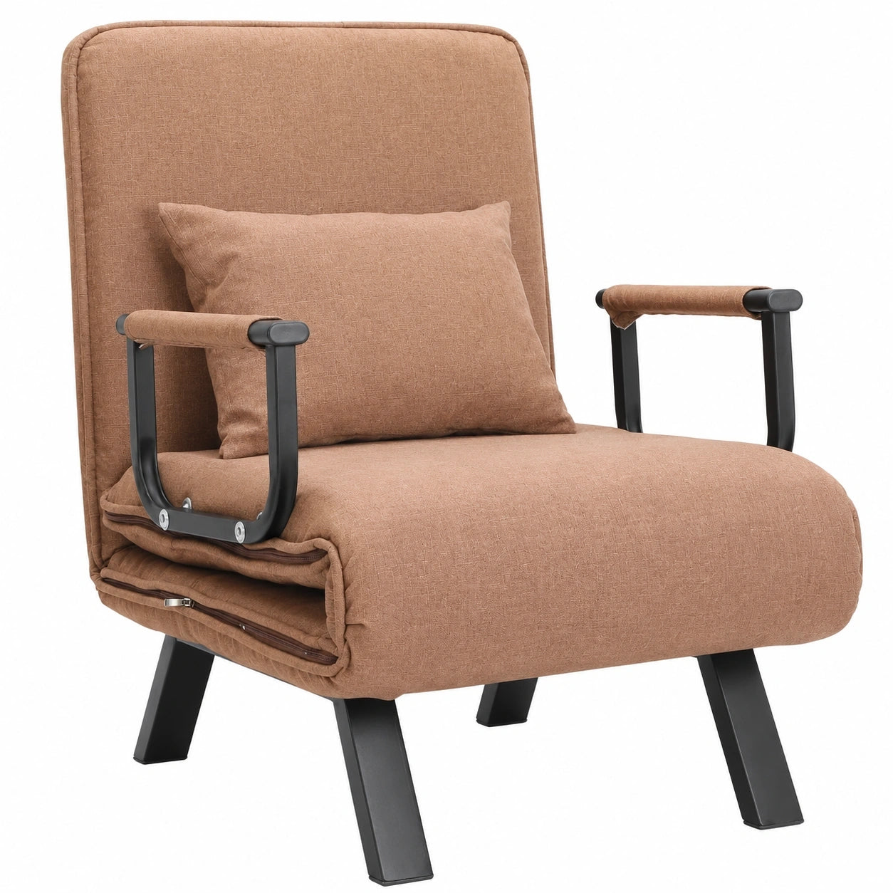 Multifunktionaler 4-in-1 Schlafsessel mit Bettfunktion, Klappsessel und Relaxsessel, belastbar bis 150 kg, Braun