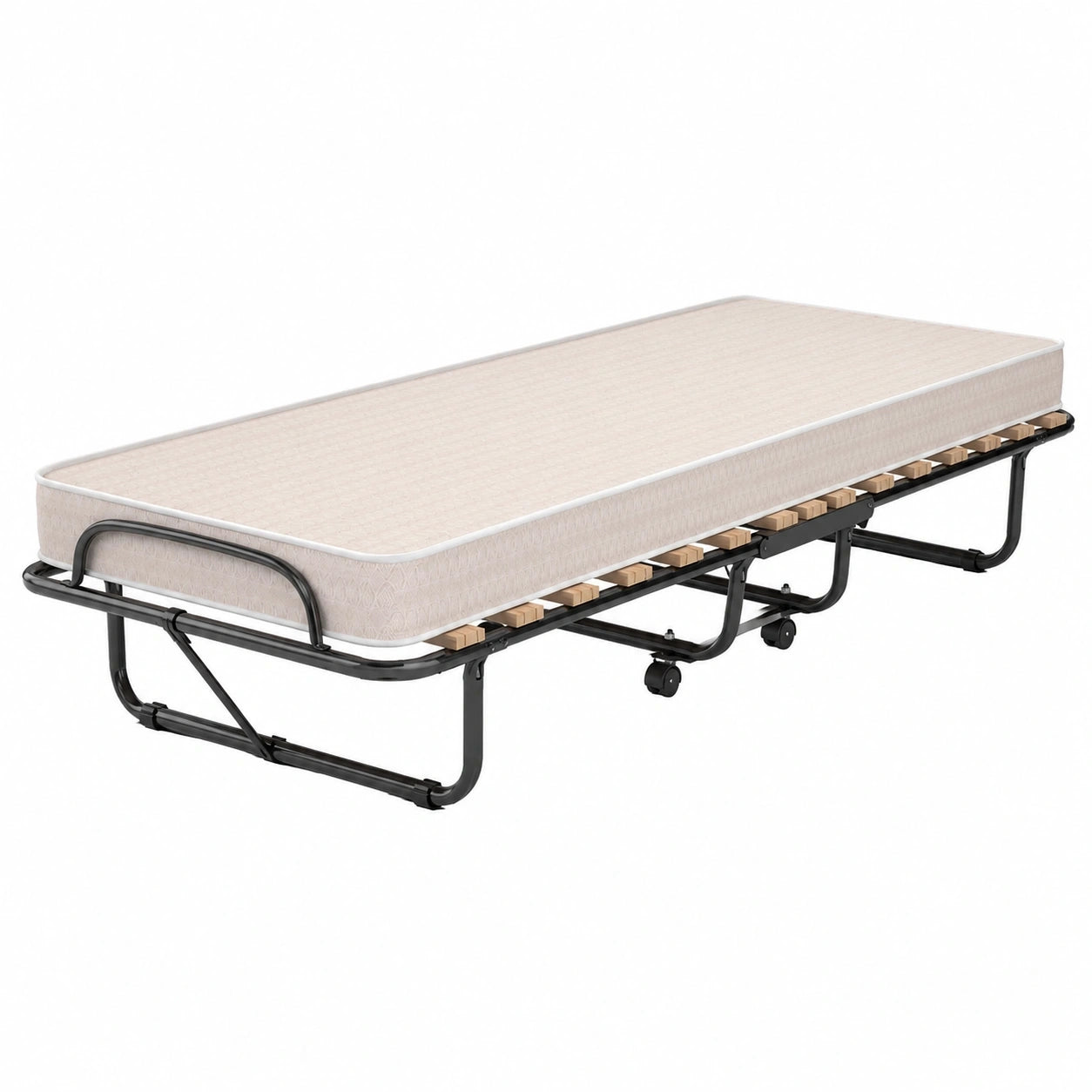Klappbares Gästebett mit Matratze, 80x190cm, stabiler Stahlrahmen bis 120kg