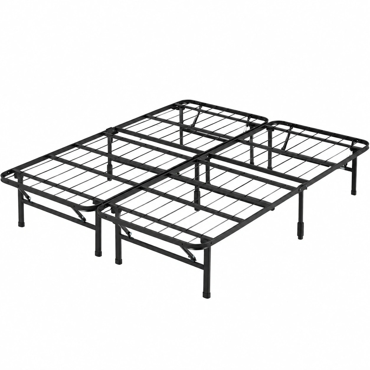 Zinus Klappbares Metallbett 160x190 cm Schwarz – Gästebett mit Stauraum – 35 cm Hoch