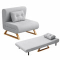 Kompaktes 3-in-1-Schlafsofa mit Verstellbarer Rückenlehne und Kissen, Lendenkissen, Latexpolsterung, Ideal für Wohnzimmer und Schlafzimmer, Farbe: Grau