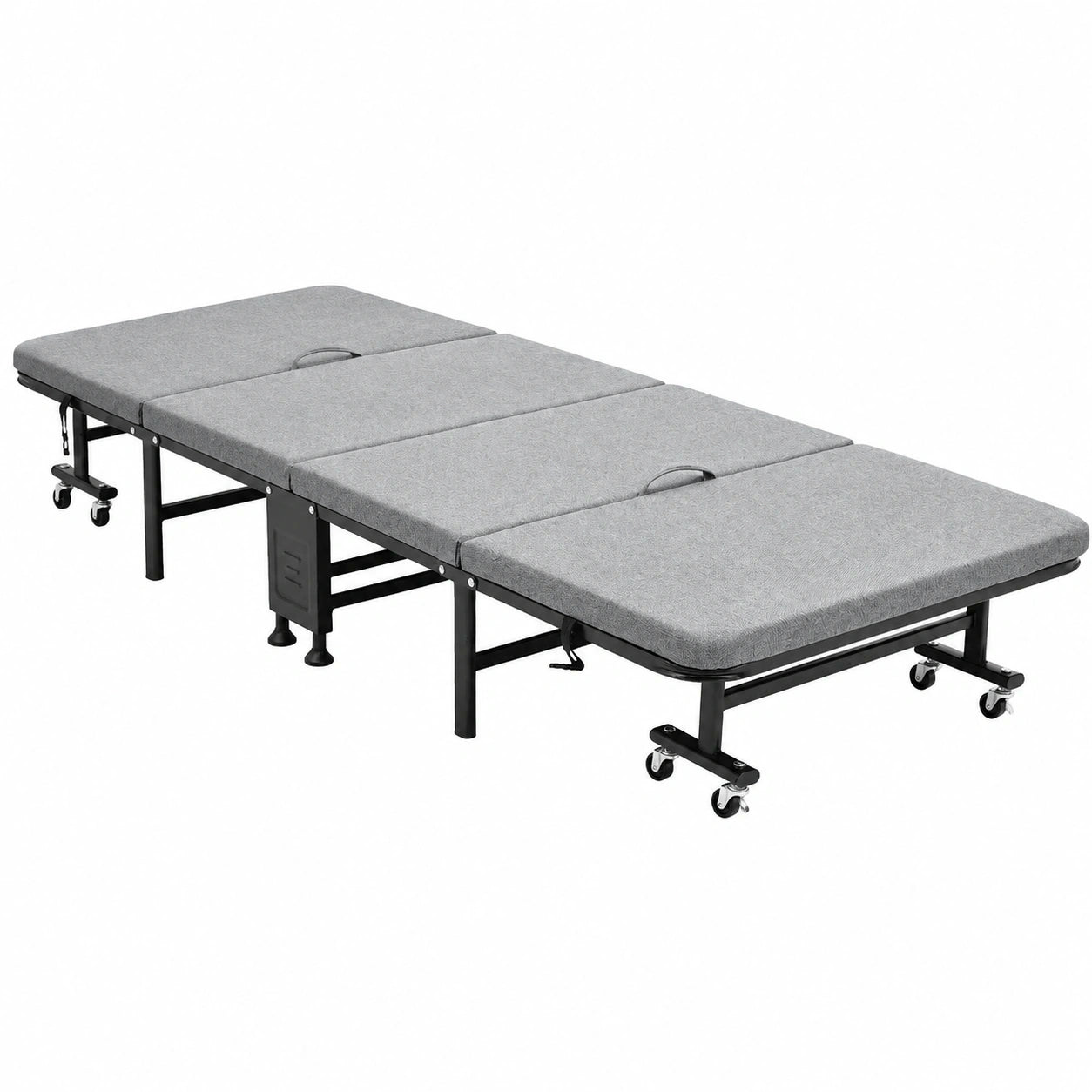 Klappbares Gästebett 90x200 cm mit Matratze, Stabil bis 200 kg, Reisebett auf Rollen, Metallrahmen für Kinder und Erwachsene