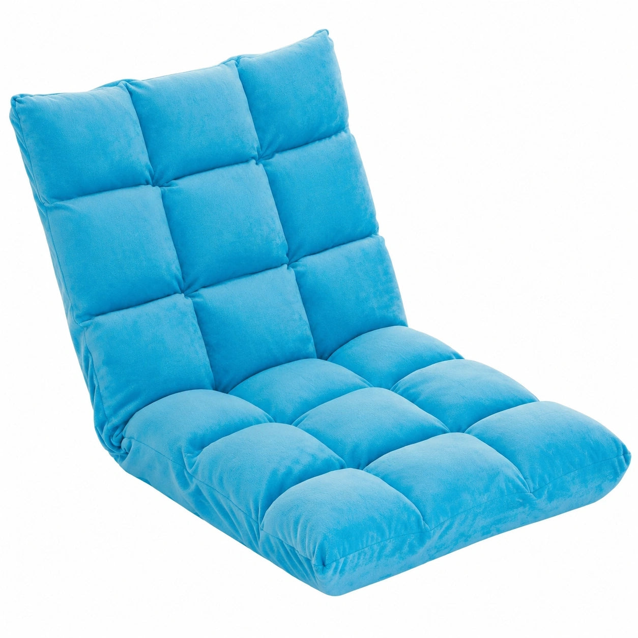 Verstellbarer Bodensessel Nexos Relax in Hellblau, 53x52x60cm, Klappbares Gästebett und Sitzkissen