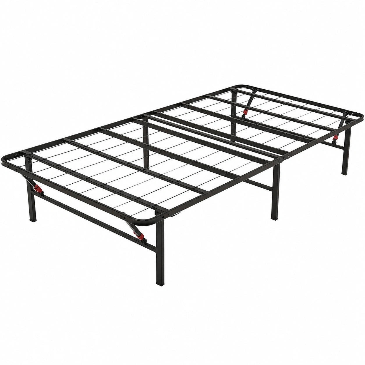 Robustes Plattform-Bettgestell, kein Werkzeug notwendig, mit Stauraum, 90 x 200 cm, Schwarz