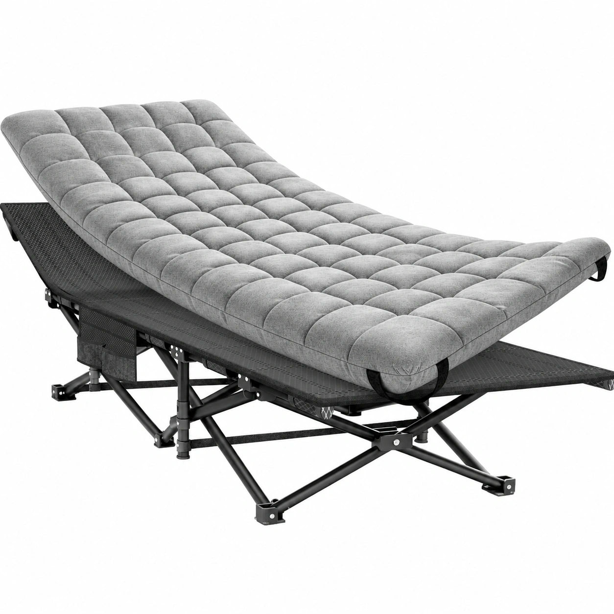 Klappbares Feldbett ELONEO mit Komfortauflage, bis 200kg, inklusive Tragetasche